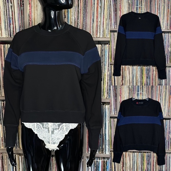 Misha Nonoo Memphis Sweatshirt in Black & Navy Combo Size Small - Picture 8 of 8
